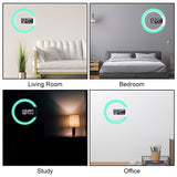LED Wall Clock Remote Control 12 Inch Mirror Table Alarm Clocks 7 Colors Temperature Nightlight Digital