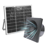 Solar Power Coolings Fan 3W Shed Ventilation Fan Pet House Cooling Fan Plastic Texture for Pet Houses and Greenhouses  Black