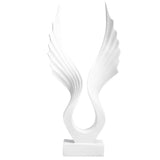 1pc Angel Wing Statue Resin Sculpture Tabletop Decoration Ornament for Living Room Bedroom Wine Cabinet (White)