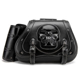 PU Leather Motorcycle Saddlebags with Skull Designs Waterproof Side Bag Universal Motorcycle Bag for Various Bike Model