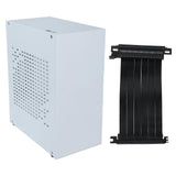 (White) A07 HTPC Mini ITX Chassis Game Computer Case USB3.0 Support Graphics Card RTX2070 PCIE3.0 Cable Aluminum Case  White