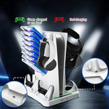 For PS VR2 PS5 Station Coog Fan, VR Charging Display Stand with Headset and Game Storage Holder