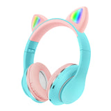 Cute Cat Ear Bluetooth 5.0 Headphone Kids Girls Music Headset Wireless RGB Earphone TF Card Gaming Headphones With Mic