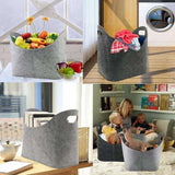 2PCS Home Firewood Holder Storage Basket Toy Book Felt Bag Laundry Foldable Hamper