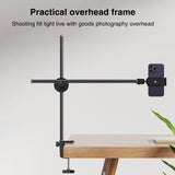 Mounting ring light Overhead Desk Mount with Phone Holder 360 Ball Head Table C-Clamp Mount for Webcam Video Recording Live