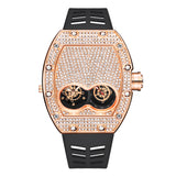 PINTIME Men Iced Out Watches Luxury Full Diamond Gold Stainless Steel Quartz Wristwatches Clock Gift Relogio Masculino