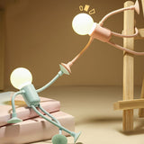 Changeable Shape Funny Sportsman Night Light Button Battery Desk Versatile Mini Lamp Creative Ornament Vacuum Adsorption