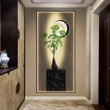 Living room entrance green plant waterproof wall stickers decorative paintings