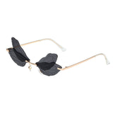 4 Pairs Fairy Wing Rimless Irregular Retro Glasses Ladies Men's Gradient Sunglasses For Party