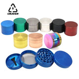 CRUSHER 40/50/63mm Dry Herb Grass Tobacco Grinder Zinc Alloy 4 Laye Manual Spice Herbal Grinders for Smoking Accessories