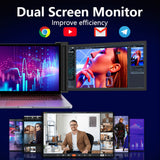 15.4 inches Expansion Screen - FHD 1920*1080 IPS Dual-screen Foldable Monitor for 15.6 - 17.3 inch Laptop