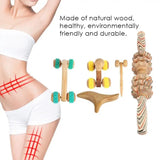 Wooden Roller Muscle Trigger Point Cellulite Fat Removal Scraping Reflexology Abdomen Full Body Stress Relief Massager