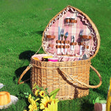 Heart Shape Picnic Lid Desktop Organizer - Sturdy Storage Basket with Handles for Outdoor Barbecue, BBQ, Camping, Candy