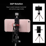Multi-functional Holder Metal Clamp Tripod Mount Aluminum Alloy 1/4In for i Phone 15/14/13/12/11 Vlog Video