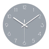 1PC Creative 3D Engraving Hanging Clock Simple Pure Color Ultra-thin Wall Clock Stylish Modern Number Clock Decor for Home Office Without Battery (Gre
