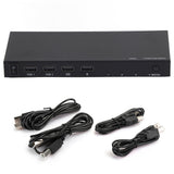 KVM401 HDMI Switcher Aluminium Alloy Computer Host 4 In 1 Out Mouse Keyboard USB SharerKVM401