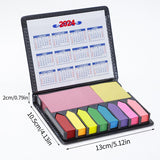 Memo Pads 2024 Desktop Calendar with Colorful Sticky Notes Strong Stickiness Office Supplies Set for Easy-peel