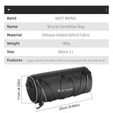 2L Bicycle Frame Pannier Large Capacity Mountain Bike Front Multi-Pockets Portable Shoulder Bag for Outdoot Cycg
