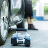 12V High-Power Car Double-Cyder Iator Compressor Portable Motorcycle Tire Pump Max 100Kpa Air w 40L/min 5Level
