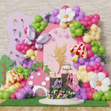 149pcs Fairy Balloon Wreath Arch Set, Bow, Mushroom Balloon, Fairyland Shower Supplies, Princess Themed Party Decoration