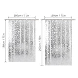1PC with Hooks PVC Waterproof Mildew Resistant Antibacterial 3D White Semi Transparent Pebble Shower Curtain