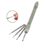 4 Pcs Round Cup Burr, 3/32Inch Shank Rounder Bits with Hand Drill Wire Twisting Tools(1mm/1.4mm/1.8mm/2.3mm)