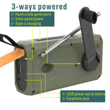 Portable Solar Hand Crank DAB/FM Bluetooth Receiver with 4500mAh Battery - Emergency Outdoor Radio