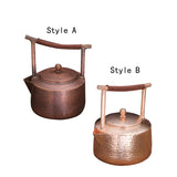 1.2 Liter Solid Copper Tea Pot Kettle - 5.5x7.4inch Traditional For Gas & Electric