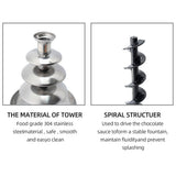 4-Tiers Electric Fountain - Fondue Pot Set for Chocolate, Candy, Ranch, Nacho Cheese