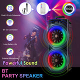Bluetooth-Compatible Portable Support USB/TF/AUX/FM/BT/MIC Wireless Stereo Speaker for Home Outdoor Party Gifts
