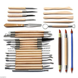 42PCS Art Crafts Clay Sculpting Pottery Pottery Tool DIY Art Clay Pottery Tool Set Wooden Handle Modeling Clay Tool Carved Tool