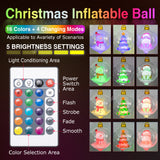 60cm Giant Luminous Christmas Balls With Lights Pvc Outdoor Xmas Iatable Ball Holiday Yard Lawn Porch Decor