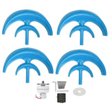 Wind Turbine Kit 1200W 4 Blade Generator AC Motor Solar System Lantern Type DoubleLayer Blue(48V )
