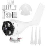 800W Small Wind Generator Kit 3 Blades Power Turbines Parts for Marine Home ChargingWhite 12V