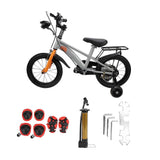 Toddler Bike 14 Inch Carbon Steel Anti Slip Handlebar Adjustable Saddle Kids Bike with Training Wheels Brakes Bell Pump for Ages 3?7 Years