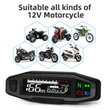 Universal Motorcycle Speedometer Odometer RPM Fuel Meter LCD Digital Gauge Turn Signal Light for All Motor
