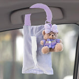 Cartoon Bear Doll Plush Cute Car Accessory Multifunctional Practical Tissue Holder Napkin Box For