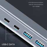 1 PCS Silver 14 In 1 Multi-Function Fast Charging Station Gigabit Docking Station Hub For Laptop Adapter