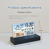 Digital Alarm Clock Temperature Humidity Weather Forecast Electronics Desktop Table Watch AA Battery Living room Bedroom
