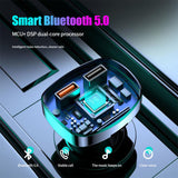 4.2A Fast Charger LED Backlit Atmosphere Light MP3 Player Lossless Music Car Bluetooth 5.0 FM Transmitter PD 18W Type-C Dual USB