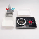 6pcs Kids Kitchen Playset: Pretend Kitchen Set With Faucet Sink Induction Cooker - Realistic Lights & Sounds For Role Play