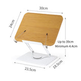 360°Rotating Base Holder for Reading Hands Free Foldable Book Display with Paper Clips Wood Panel Stand