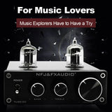 TUBE-03 Mini HiFi Audio Preamplifier 6K4 Vacuum Tube Amplifier Buffer Treble Bass Adjustment RCA Preamp Black Sier EU/UK Plug