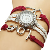 Alloy Love Double Heart-shaped Love Woven Multi-layer Watch