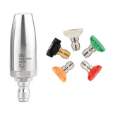 1/4" Car Pressure Accessory Turbo Nozzles 5 Spray Tips 3625 PSI Stainless Steel Power Washer Nozzle