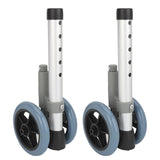 2pcs Wheels Adjustable Height Replacement Walker Feet Caster with Brake Wheel for Seniors Disabled People