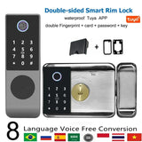 IP65 Waterproof TTLock Fingerprint Smart Door Lock Outdoor Gate Bluetooth Password 13.56MHz IC Card Deadbolt+nical Key