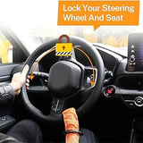 Automobile Car Steering Wheel Seat Lock Accessory ABS+Steel Rope Automotive Supplies With 2 Key