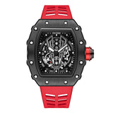 PINTIME Men's Watches Hollow Punk Sport Waterproof Fashion Quartz Wristwatches Silicone Strap Steel Case Relogio Masculino Reloj
