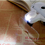 9892B2C USB Rechargeable Multi-lens Head Mounted Magnifying Glasses with LED Light Manifier 1.0X 1.5X 2.0X 2.5X 3.5X For Reading